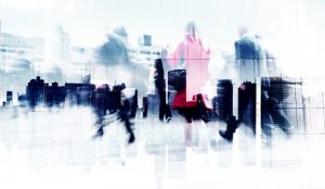 Abstract Image of Business People Walking on the Street